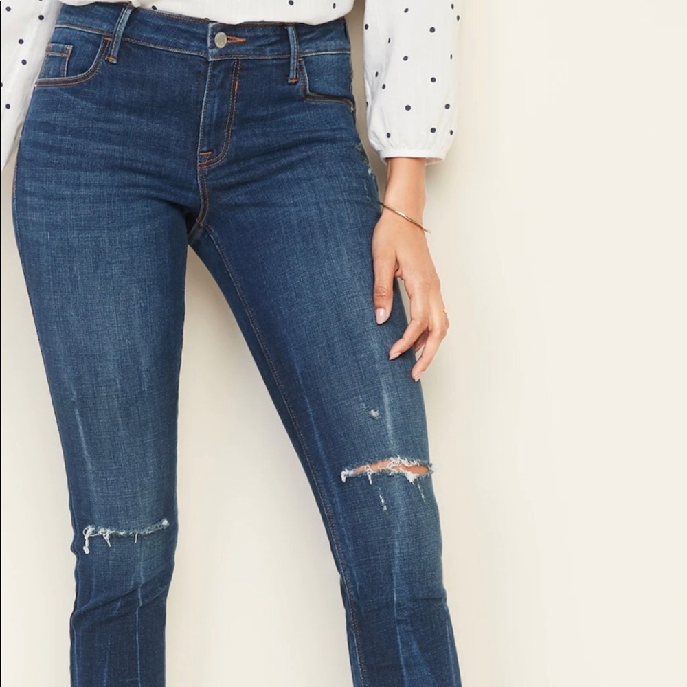 Mid-Rise Distressed Rockstar Skinny Jeans